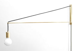"Jib" Minimal Modern Brass Swing Arm Lamp. Wall Mount with 2 Foot, 3 Foot, and 4 Foot Lengths Available