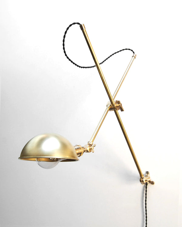 "Teller" Adjustable Articulating Solid Brass Wall Mount Boom Lamp
