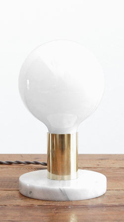 Simple Modern Brass & White  Marble "PB" Table Lamp by Photonic Studio