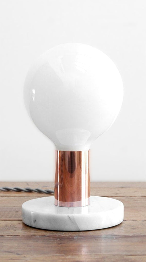 Simple Modern Copper & White Marble "PB" Table Lamp by Photonic Studio