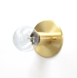 Minimal Modern Solid Brass Low Profile Flush Mount Wall or Ceiling Light